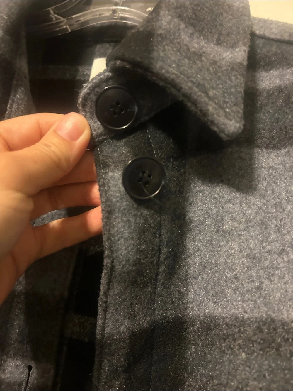 H&M Black and Gray Plaid Shirt Jacket. Medium